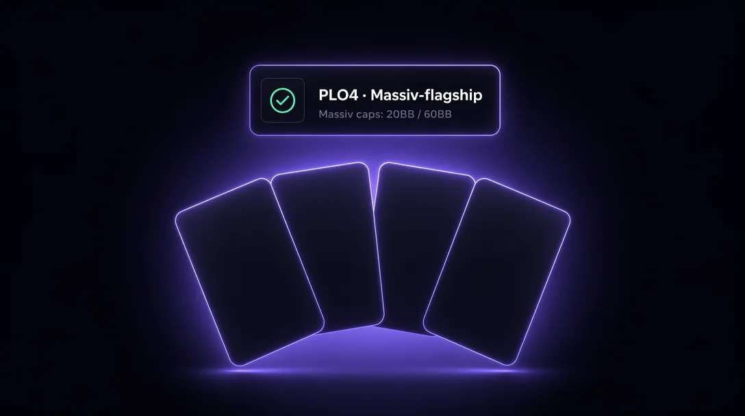 Pot-Limit Omaha (PLO4) on ClubGG with Massiv as the primary union